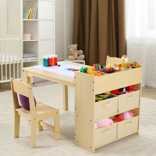 Knutseltafel kinderen met stoelen en opslag